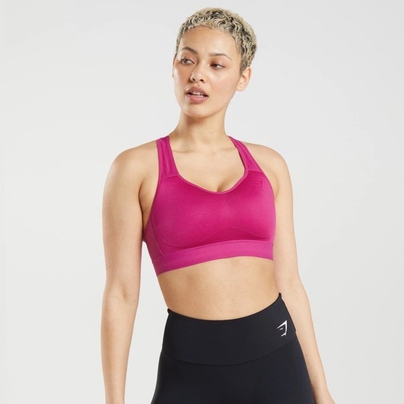 NWOT Gymshark Lightweight High Support Sports Bra - Pink - Size Medium - Picture 3 of 7